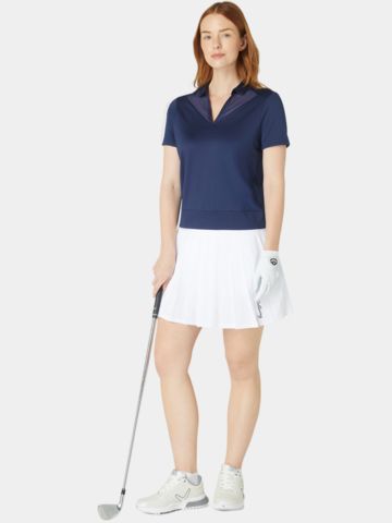 Callaway Waist Length Mesh Detail Halbarm Polo navy