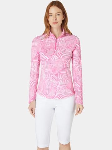 Callaway Stencil Floral Sun Protection Top Stretch Unterzieher pink