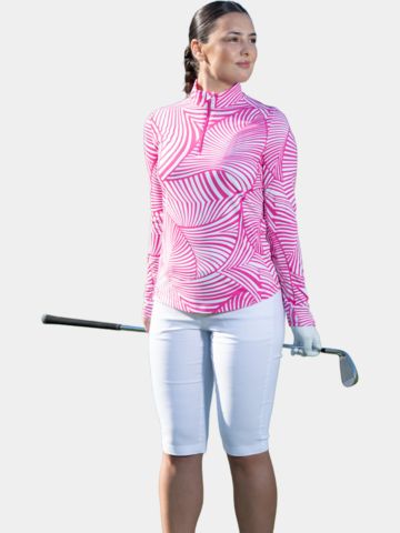 Callaway Stencil Floral Sun Protection Top Stretch Unterzieher pink