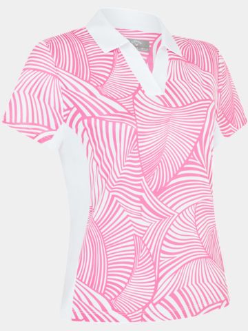 Callaway Stencil Floral Halbarm Polo pink