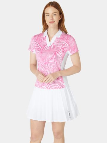 Callaway Stencil Floral Halbarm Polo pink
