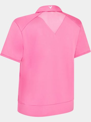 Callaway Waist Length Mesh Detail Halbarm Polo pink