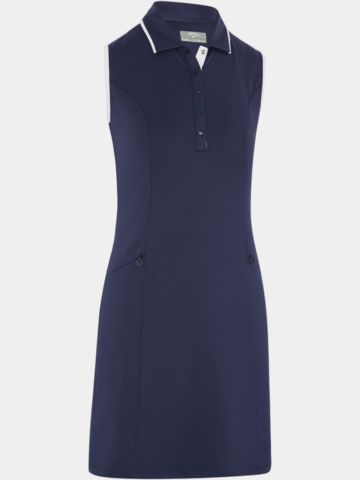 Callaway Sleeveless Dress with Snap Placket ohne Arm Kleid navy