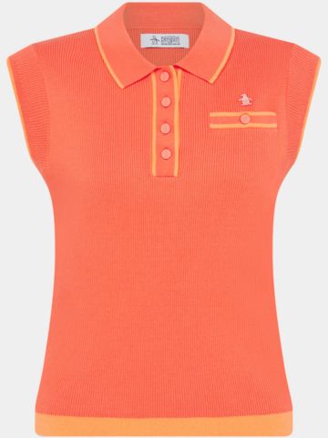 Penguin Waist Lenght Sweater Top ohne Arm Polo orange