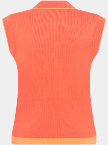 Penguin Waist Lenght Sweater Top ohne Arm Polo orange