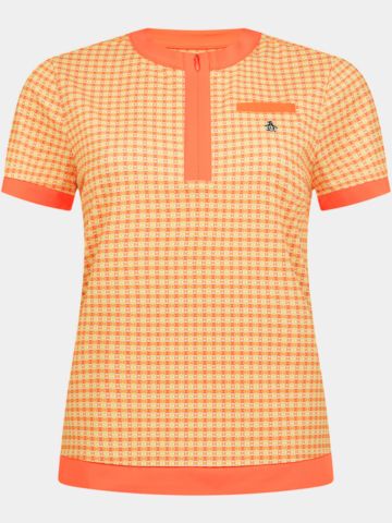 Penguin Petes Bow Tie Regular Length Colorblock Halbarm Polo orange