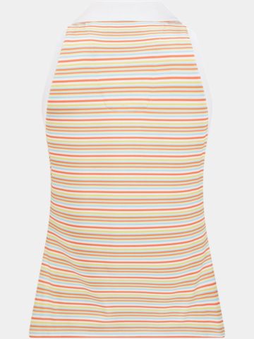 Penguin Ribbed Fine Line Stripe ohne Arm Polo weiß