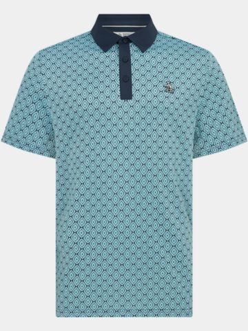 Penguin Bohemian Jacquard Block Halbarm Polo navy