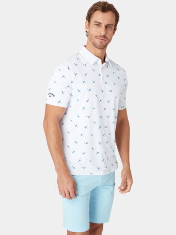 Callaway EMEA ALL OVER BIR Halbarm Polo weiß