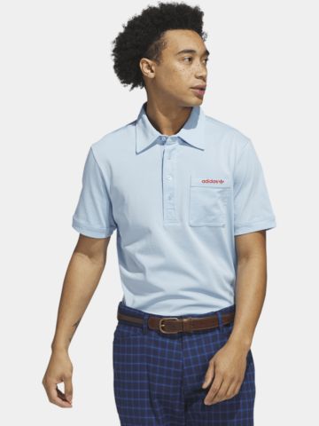 Adidas Golf Originals S Pocket Halbarm Polo hellblau