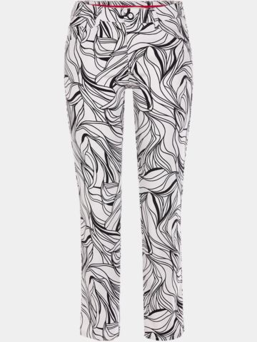 Alberto JANA-CR - White Leaves WR 7/8 Hose weiß