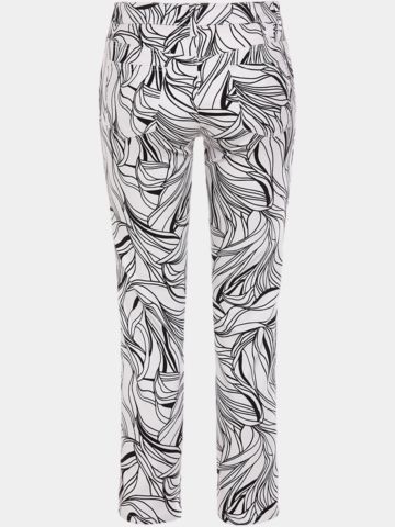 Alberto JANA-CR - White Leaves WR 7/8 Hose weiß