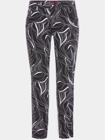 Alberto JANA-CR - White Leaves WR 7/8 Hose navy