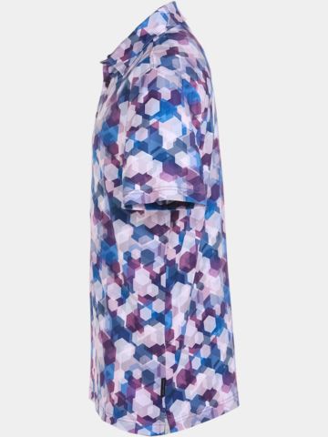 Daniel Springs Honeycomb Druck Funktions Halbarm Polo lila