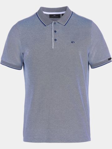Daniel Springs 2-Tone Pique Halbarm Polo dunkelblau