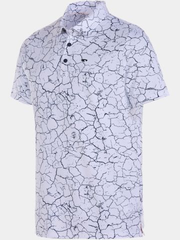 Daniel Springs  Crack print functional half-sleeve polo white