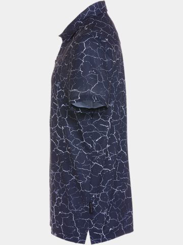Daniel Springs  Crack print functional half-sleeve polo navy