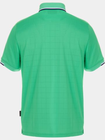 Daniel Springs Jaquard-Struktur Halbarm Polo grün