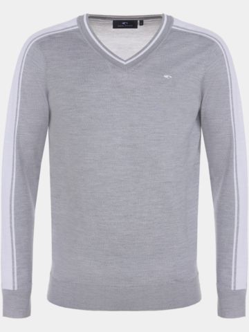 Daniel Springs Merino Extrafein Pullover Strick hellgrau melange