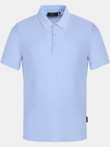 Daniel Springs Nylon pique half-sleeve polo light blue