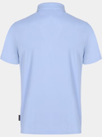 Daniel Springs Nylon pique half-sleeve polo light blue