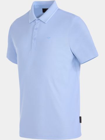 Daniel Springs Nylon Pique Halbarm Polo hellblau
