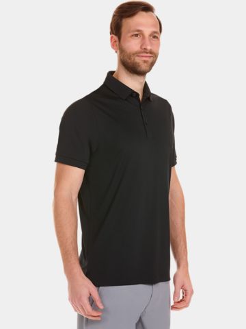 Daniel Springs Funktions Halbarm Polo schwarz