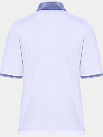 Valiente 2-Tone Pique Halbarm Polo weiß