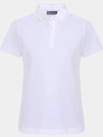 Valiente Rueckenfalte Halbarm Polo weiß