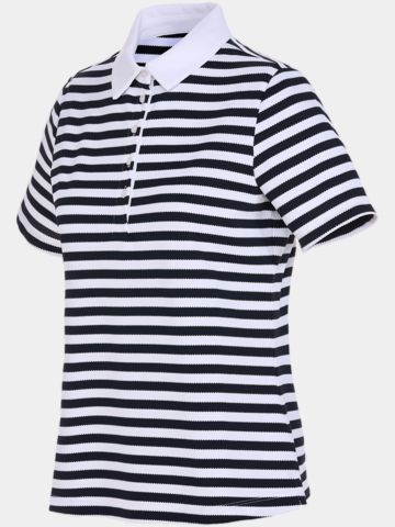 Valiente  Jaquard-Streifen Halbarm Polo navy