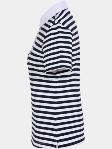 Valiente  Jaquard-Streifen Halbarm Polo navy