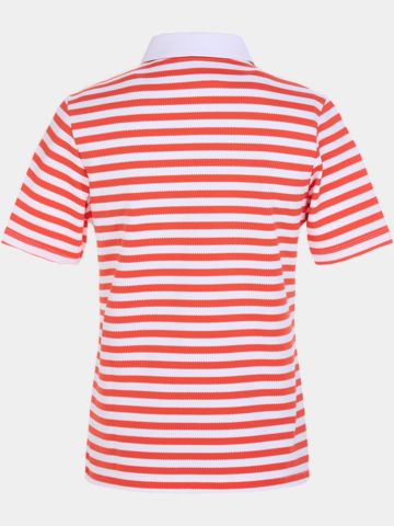 Valiente  Jaquard-Streifen Halbarm Polo koralle