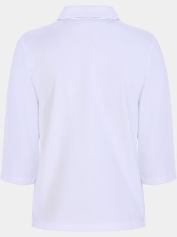 Valiente  Jaquard structure 3/4 sleeve polo white