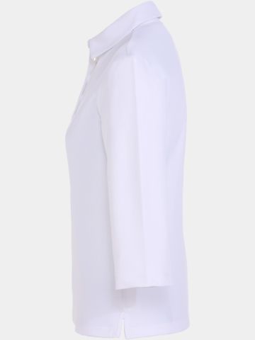 Valiente  Jaquard structure 3/4 sleeve polo white