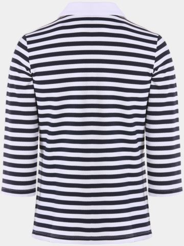 Valiente Jaquard-Streifen 3/4 Arm Polo navy