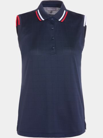 Valiente Jaquard-Struktur ohne Arm Polo navy