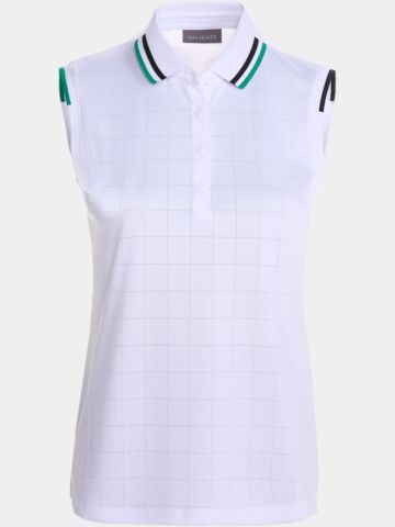 Valiente Jaquard-Struktur ohne Arm Polo weiß