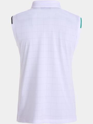 Valiente Jaquard-Struktur ohne Arm Polo weiß