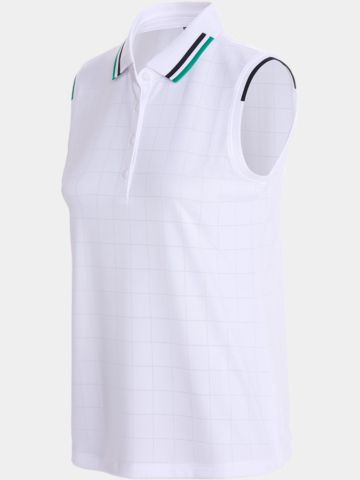 Valiente  Jaquard-Struktur ohne Arm Polo weiß