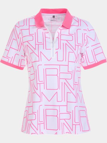 Valiente Druck Pique Halbarm Polo weiß