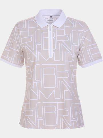 Valiente Druck Pique Halbarm Polo sand