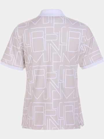 Valiente Druck Pique Halbarm Polo sand