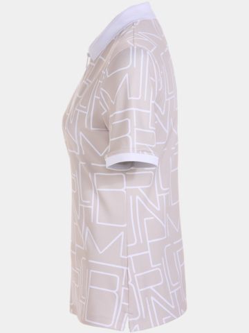 Valiente Druck Pique Halbarm Polo sand