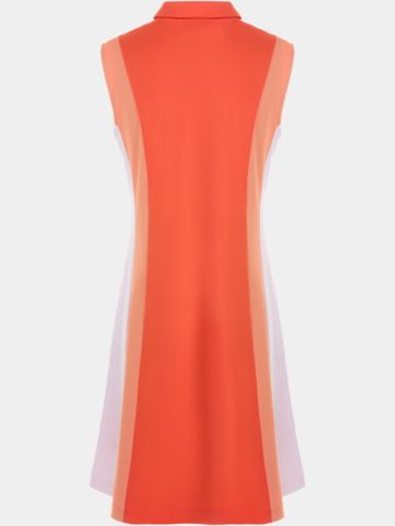 Valiente Pique Colourblock ohne Arm Kleid koralle