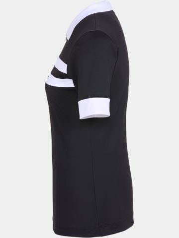 Valiente  Funktions Pique laenger Halbarm Polo schwarz