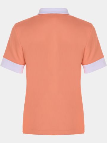 Valiente Funktions Pique laenger Halbarm Polo koralle