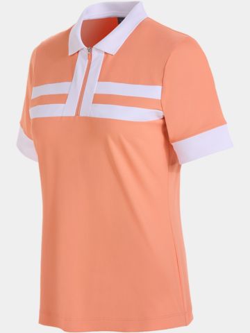 Valiente  Funktions Pique laenger Halbarm Polo koralle