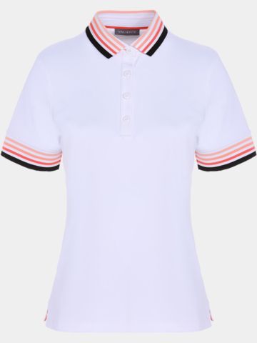 Valiente Funktions Pique Halbarm Polo weiß