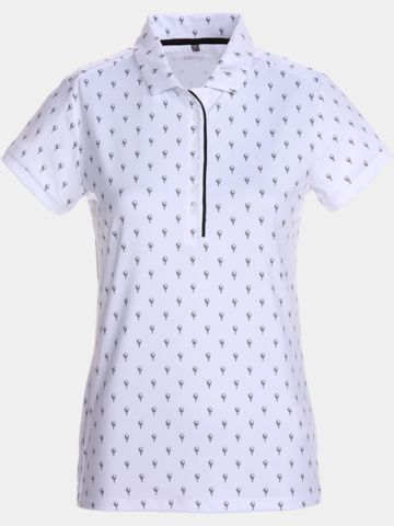 Valiente Druck Halbarm Polo weiß