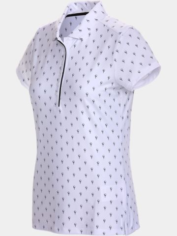 Valiente Druck Halbarm Polo weiß